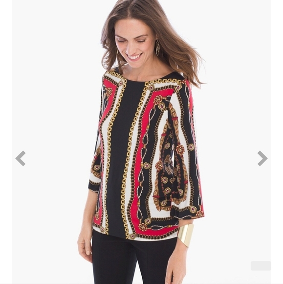 Chico Refined status 3/4 Sleeve Bkouse Top Sz 1 - Picture 4 of 8